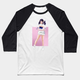 Cute Girl in Milk Outfit Illustration Baseball T-Shirt